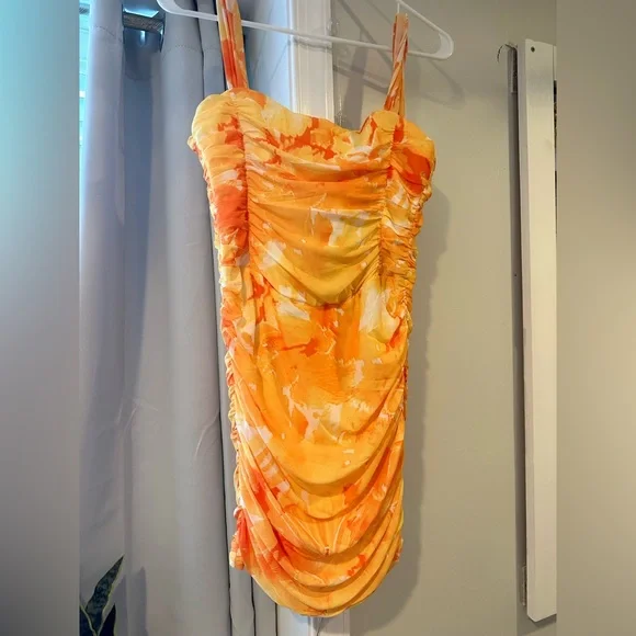 Hello Molly | Dresses | Fire Fit Mesh Mini Dress Orange Hello Molly |  Poshmark